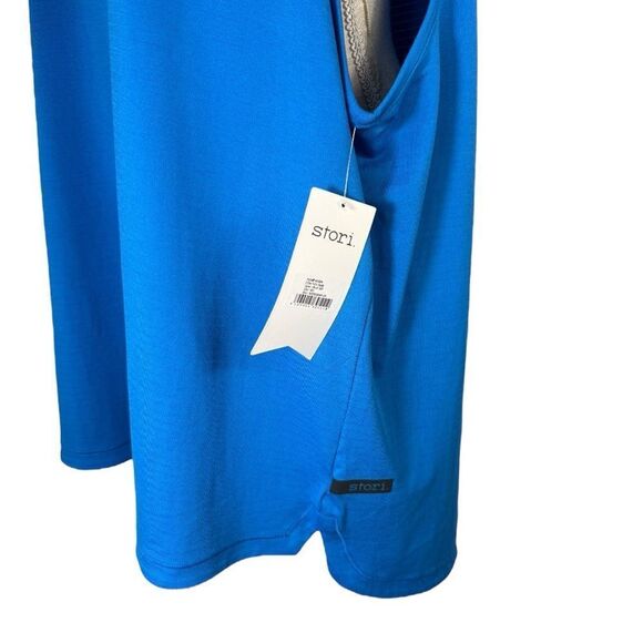 Stori Men’s Icon Blue Sleeveless Activewear Tech Tank Top - Picture 4 of 6